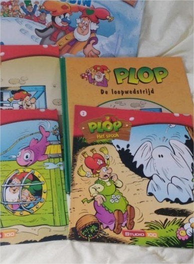 Wie kent hem niet kabouter plop en vrienden DE LOOPWEDSTRIJD, Gelezen, Studio 100, 5 of 6 jaar, Fictie algemeen