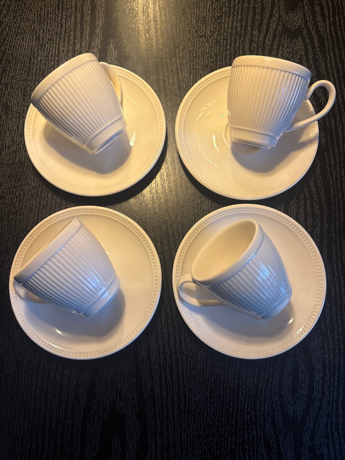 Wedgwood Windsor Kop en Schotel espresso Set - 4 Stuks, Ophalen, Klassiek, Zo goed als nieuw, Kop(pen) en/of Schotel(s)