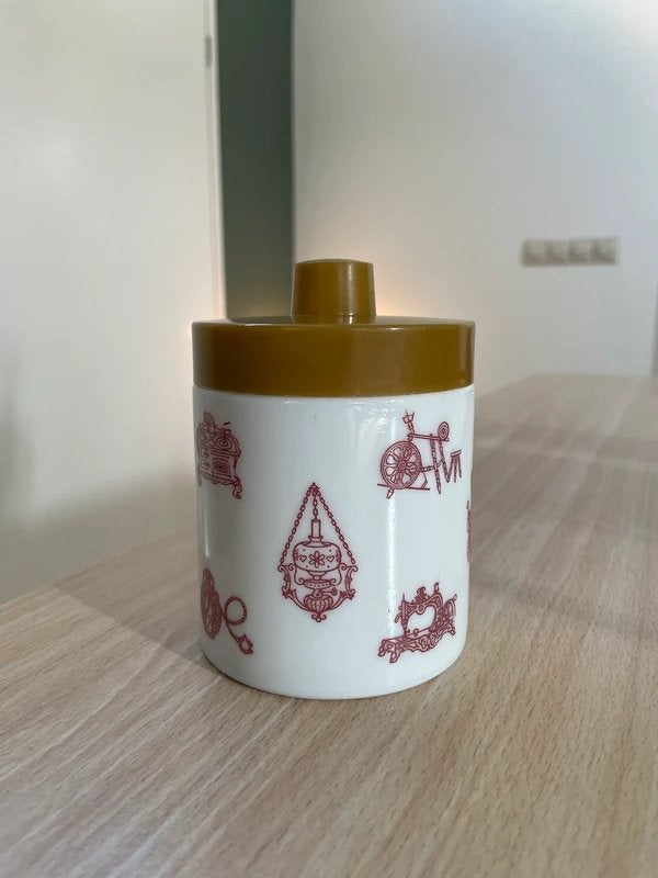 Vintage mocha pot - opaline / milk glass, Ophalen of Verzenden, Gebruikt, Steen/keramiek, Pot, Bus of Blik