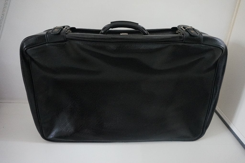 Grote lichte koffer met gespen vintage - opbergen decoratie, Sieraden, Tassen en Uiterlijk, Ophalen, 45 tot 55 cm, Zo goed als nieuw