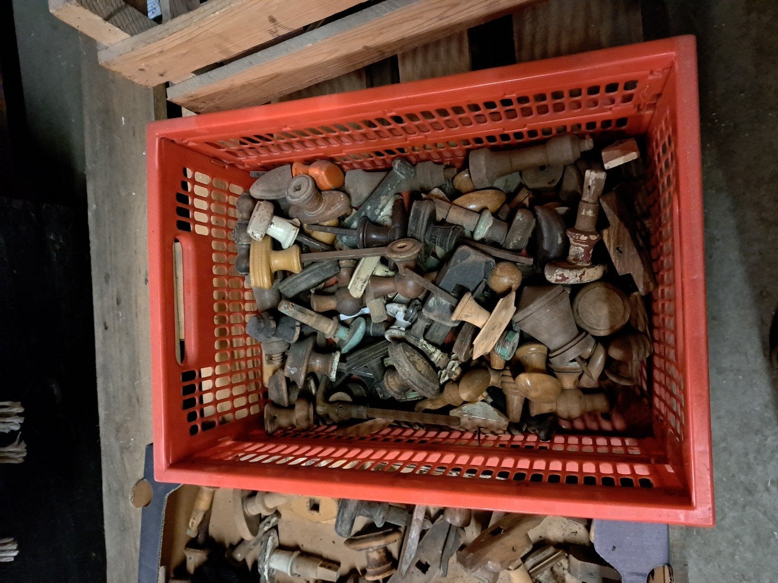 Oude houten deurknoppen, Ophalen, Gebruikt