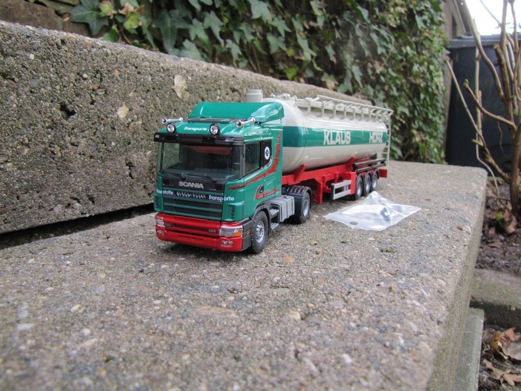 Tekno Scania 4 serie met silobulker Klaus Horz., Hobby en Vrije tijd, Ophalen of Verzenden, Nieuw, Bus of Vrachtwagen, Tekno
