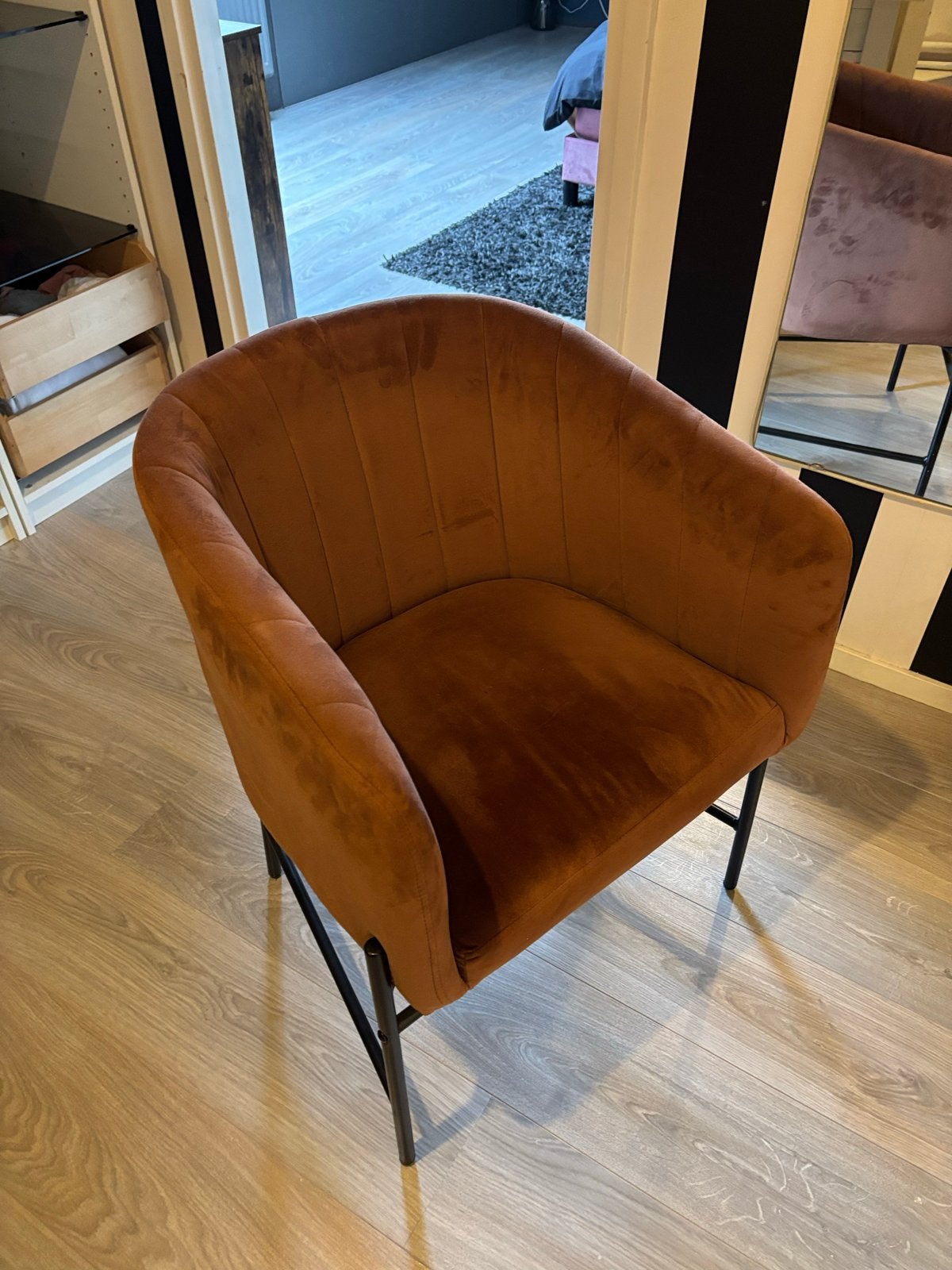 2 Kuipstoelen in Cognac Kleur, Huis en Inrichting, Stoelen, Ophalen, Gebruikt, Twee, Bruin