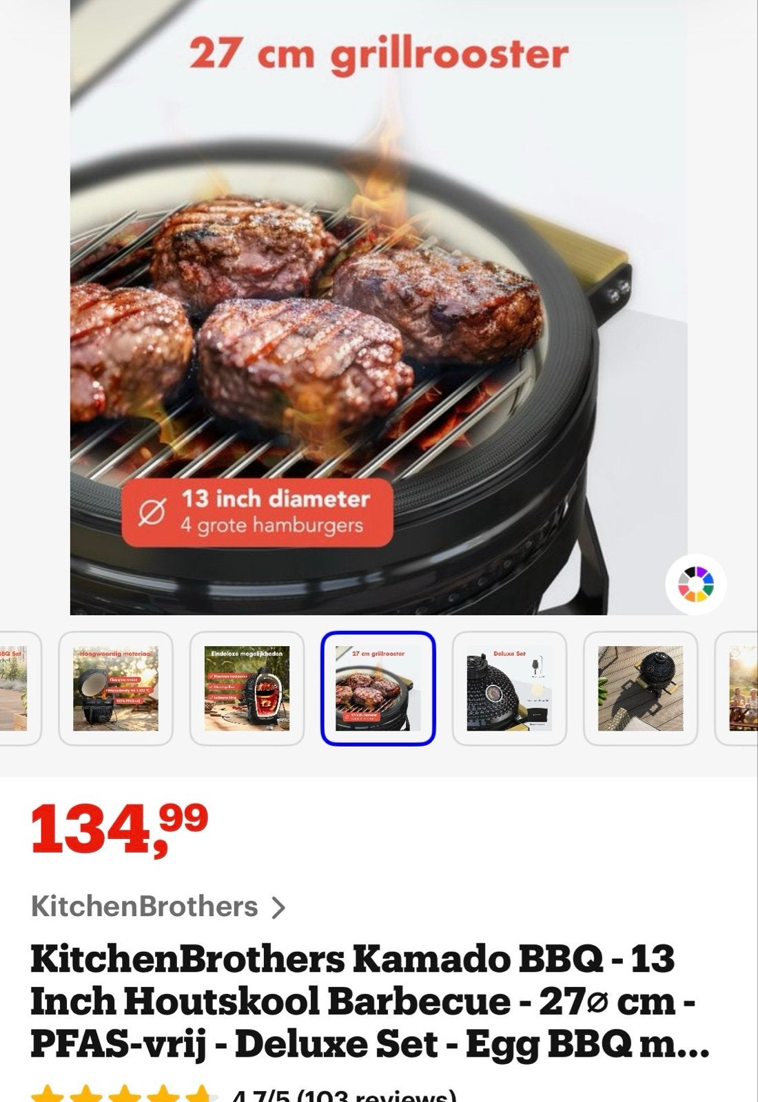 Foto 6 van KitchenBrothers Kamado BBQ - 13 Inch Houtskool Barbecue