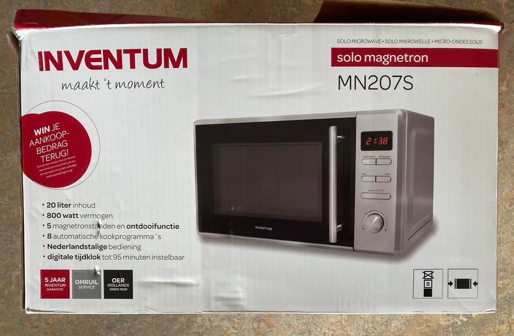 Inventum MN207S solo magnetron., Ophalen, Zo goed als nieuw, Vrijstaand, Minder dan 45 cm