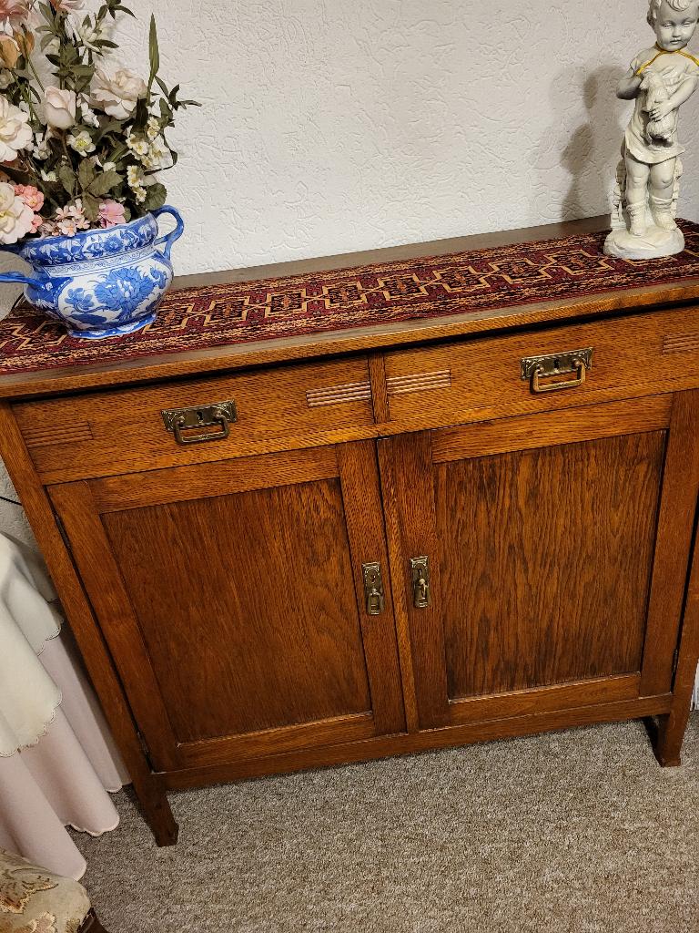 antieke dressoir, Ophalen, Gebruikt, 100 tot 150 cm, Eikenhout