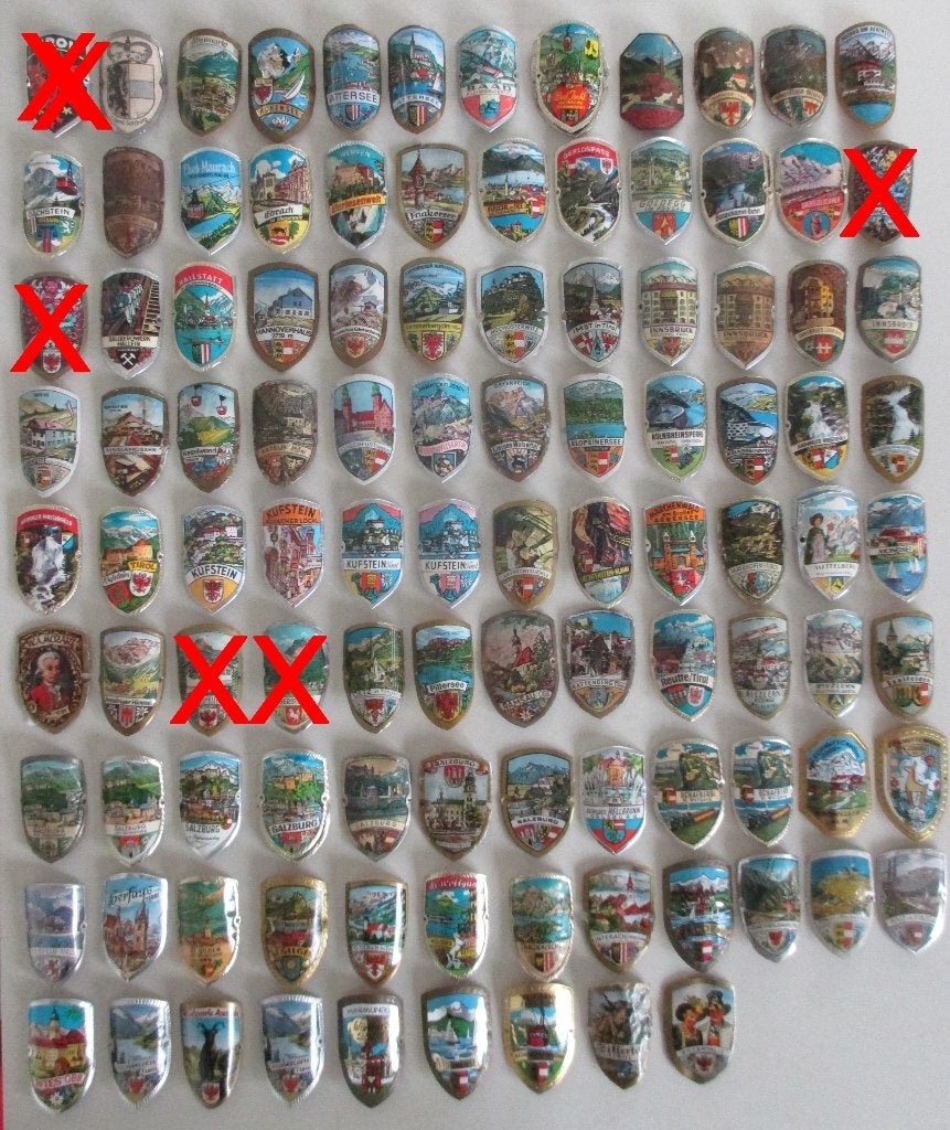 Oostenrijkse Wandelstokplaatjes (Stocknägel) Oostenrijk stok, Ophalen of Verzenden, Gebruikt, Overige typen