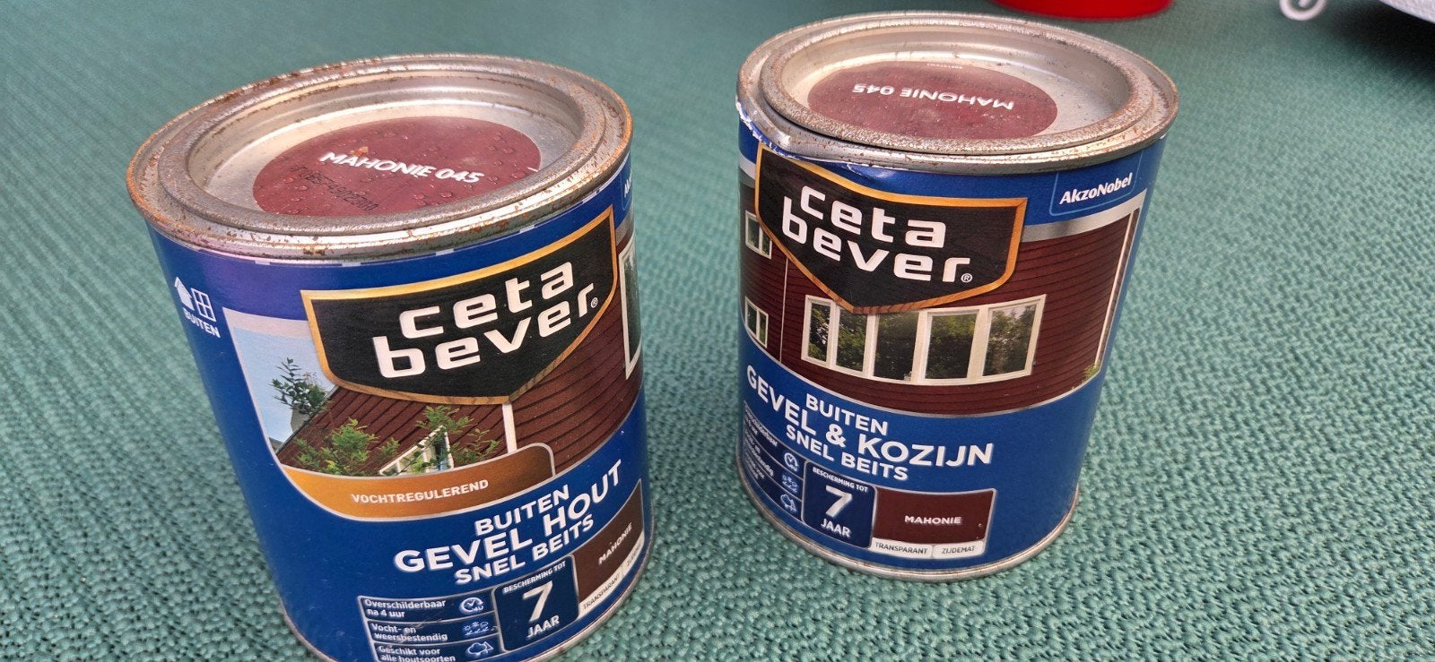 2 potten CetaBever beits mahonie - Gevellak en kozijnbeits, Ophalen of Verzenden