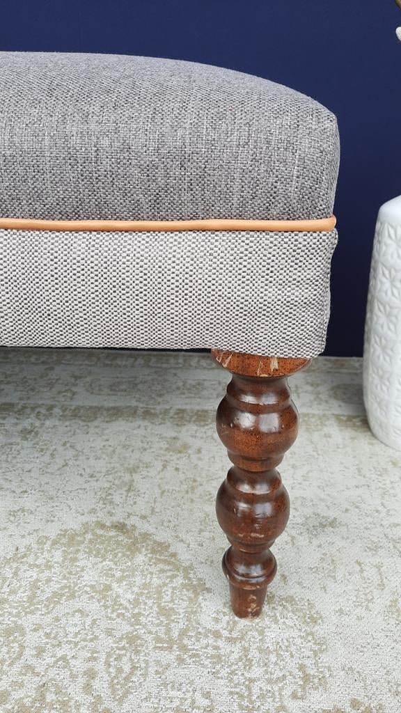 Landelijke vintage hocker, ottoman, voetenbankje, bench bank, Ophalen, Gebruikt, Vintage, 100 tot 125 cm