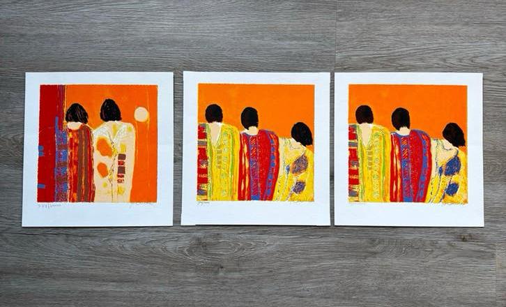 Set van 3 zeefdrukken Marjolijn van Ginkel, Verzenden