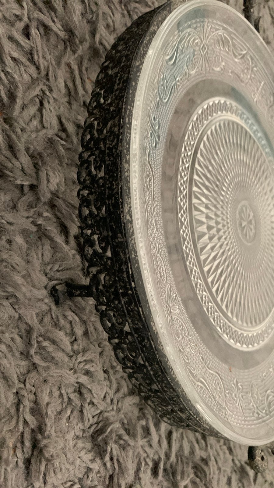Decoratieve Glazen Schaal met Metalen Houder, Ophalen