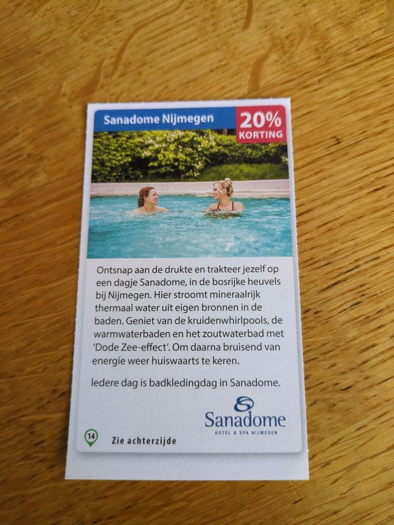 Kortingsbon voor Sanadome Nijmegen, Drie personen of meer, Kortingsbon, Spa of Sauna