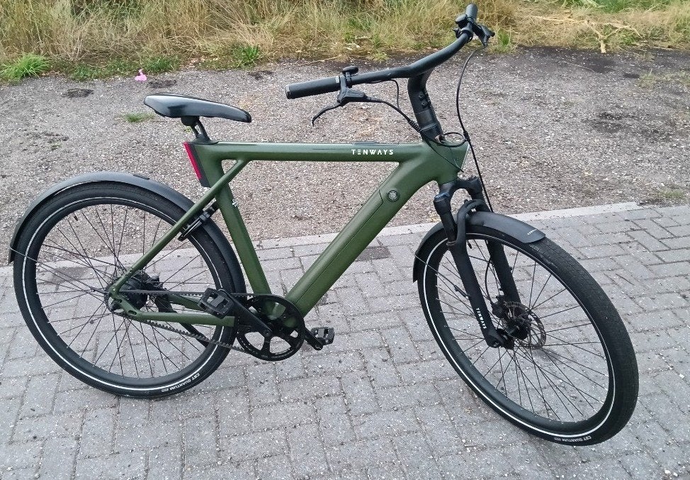 Tenways CGO Classic Edition E-Bike - Olive Green - Maat 57, Gebruikt, 55 tot 59 cm, 30 tot 50 km per accu, Ophalen