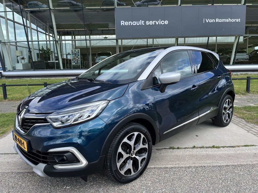 Renault Captur 0.9 TCe Bose / Dealer onderhouden / Trekhaak, Voorwielaandrijving, Stof, Gebruikt, Blauw