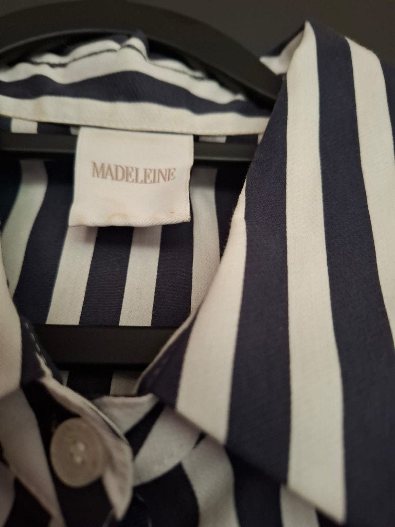 Madeleine jurk. Blauw wit.. maat 42, Kleding | Dames, Blauw, Maat 42/44 (L), Ophalen of Verzenden, Zo goed als nieuw