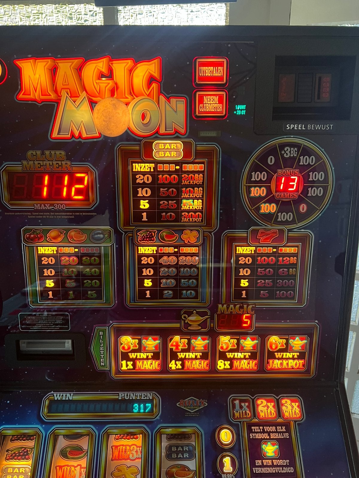 Magic Moon gokkast. Met brief geld/munten betaling, Euro, Ophalen, Zo goed als nieuw