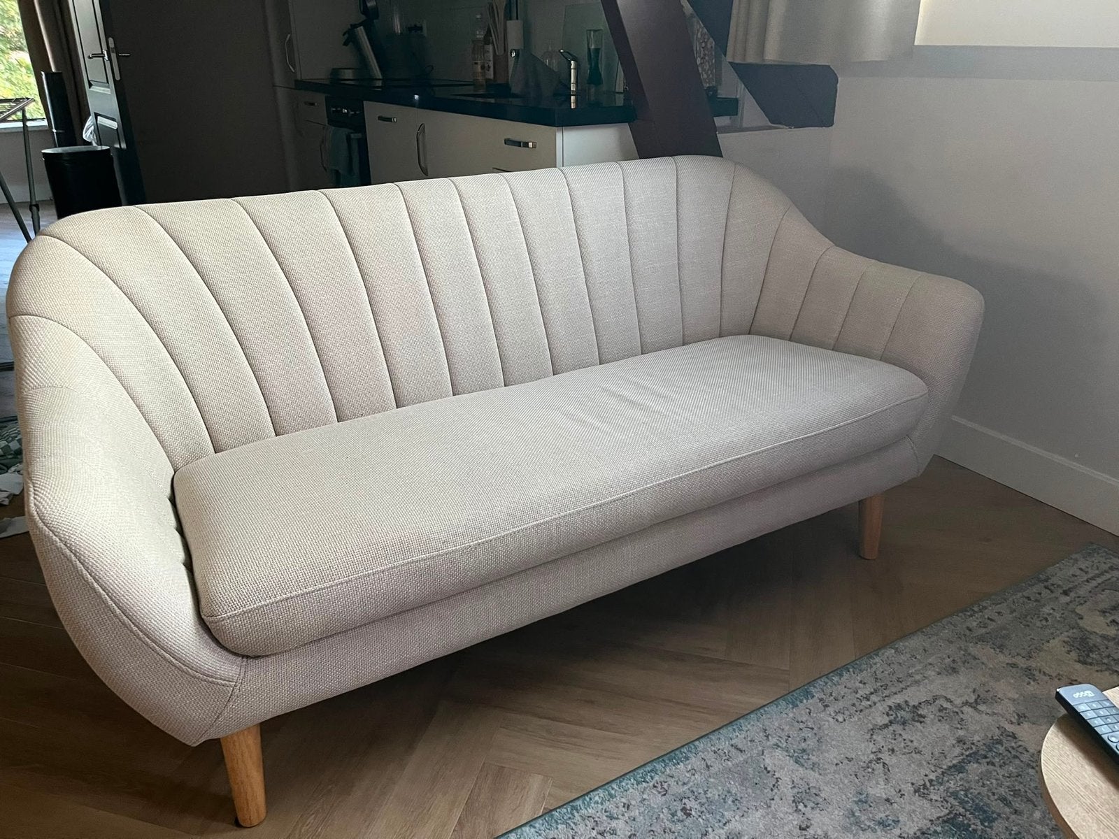 Jysk Egedal bank - Crème/beige - Perfect voor kleine ruimtes, Ophalen, Gebruikt, 150 tot 200 cm, Tweepersoons