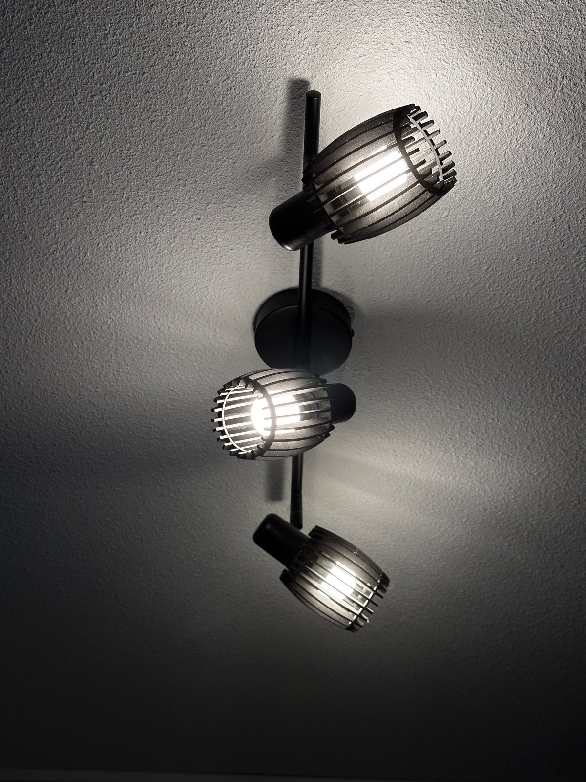 Zwarte plafondlamp met 3 verstelbare spots, Ophalen, Gebruikt, Overige merken, Overige fittingen