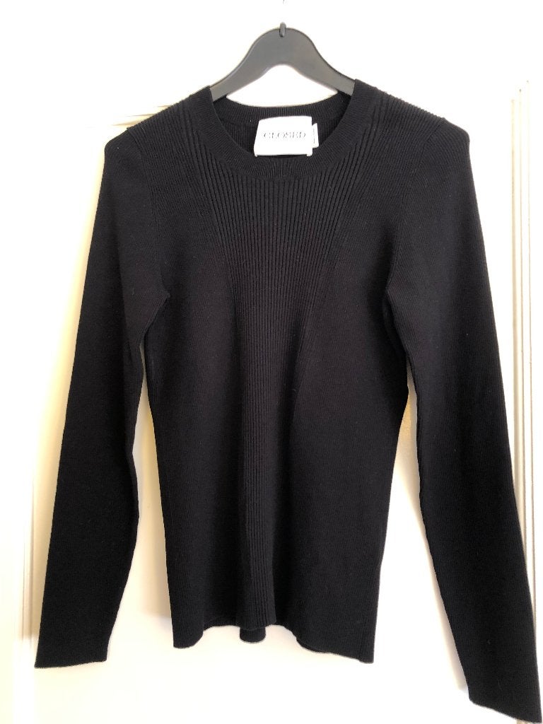 CLOSED prachtige zwarte ribbeltrui / sweater mt L/M ZGAN, Kleding | Dames, Truien en Vesten, Maat 38/40 (M), Verzenden, Zo goed als nieuw
