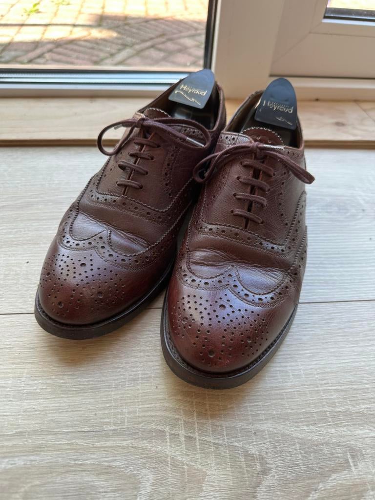 Mooi paar klassieke lederen Floris v Bommel schoen 9=43,1/3, Ophalen of Verzenden, Zo goed als nieuw, Bruin