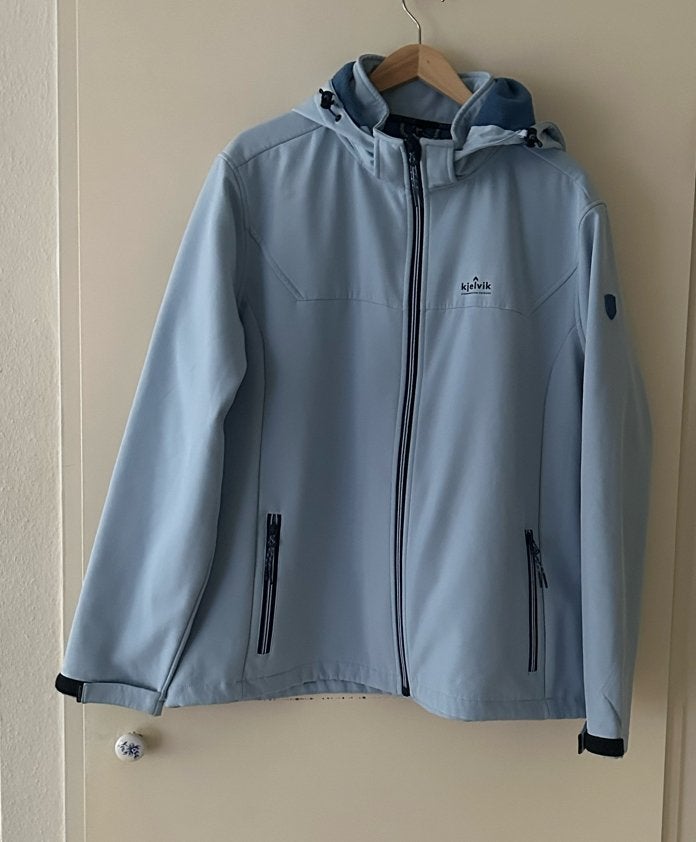 Kjelvik Softshell Jas Lichtblauw Maat 50, Ophalen of Verzenden, Zo goed als nieuw, Maat 46/48 (XL) of groter, Blauw