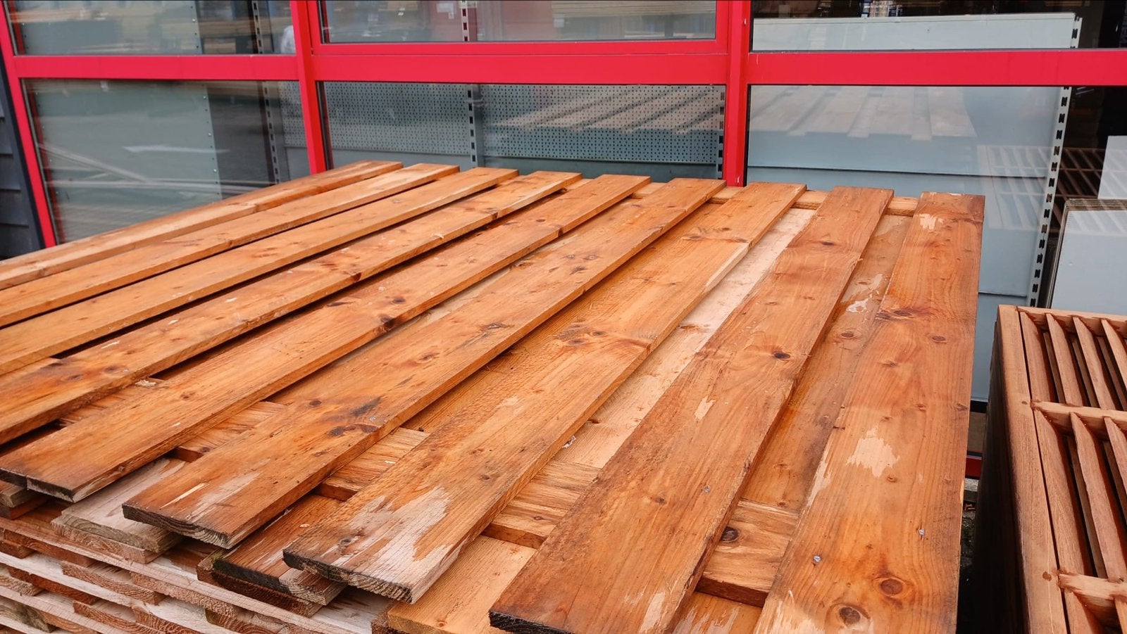 lariks schermen tuinscherm 180x180 cm 17 plankjes 16x140., Gebruikt, 25 tot 50 mm, Ophalen of Verzenden, 250 tot 300 cm