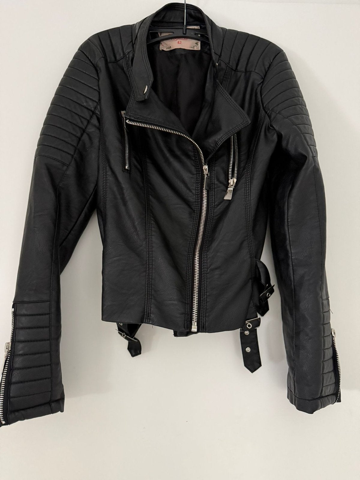 Biker jas dames maat M, Ophalen, Zo goed als nieuw, Maat 38/40 (M), Zwart