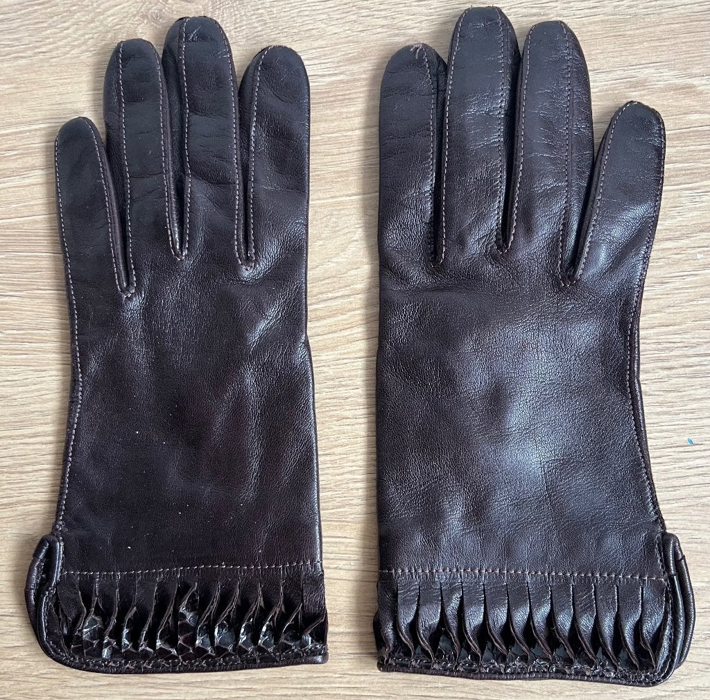 Laimbock. Elegante leren handschoenen. Mt S., Laimbock, Ophalen of Verzenden, Zo goed als nieuw, Maat 36 (S)