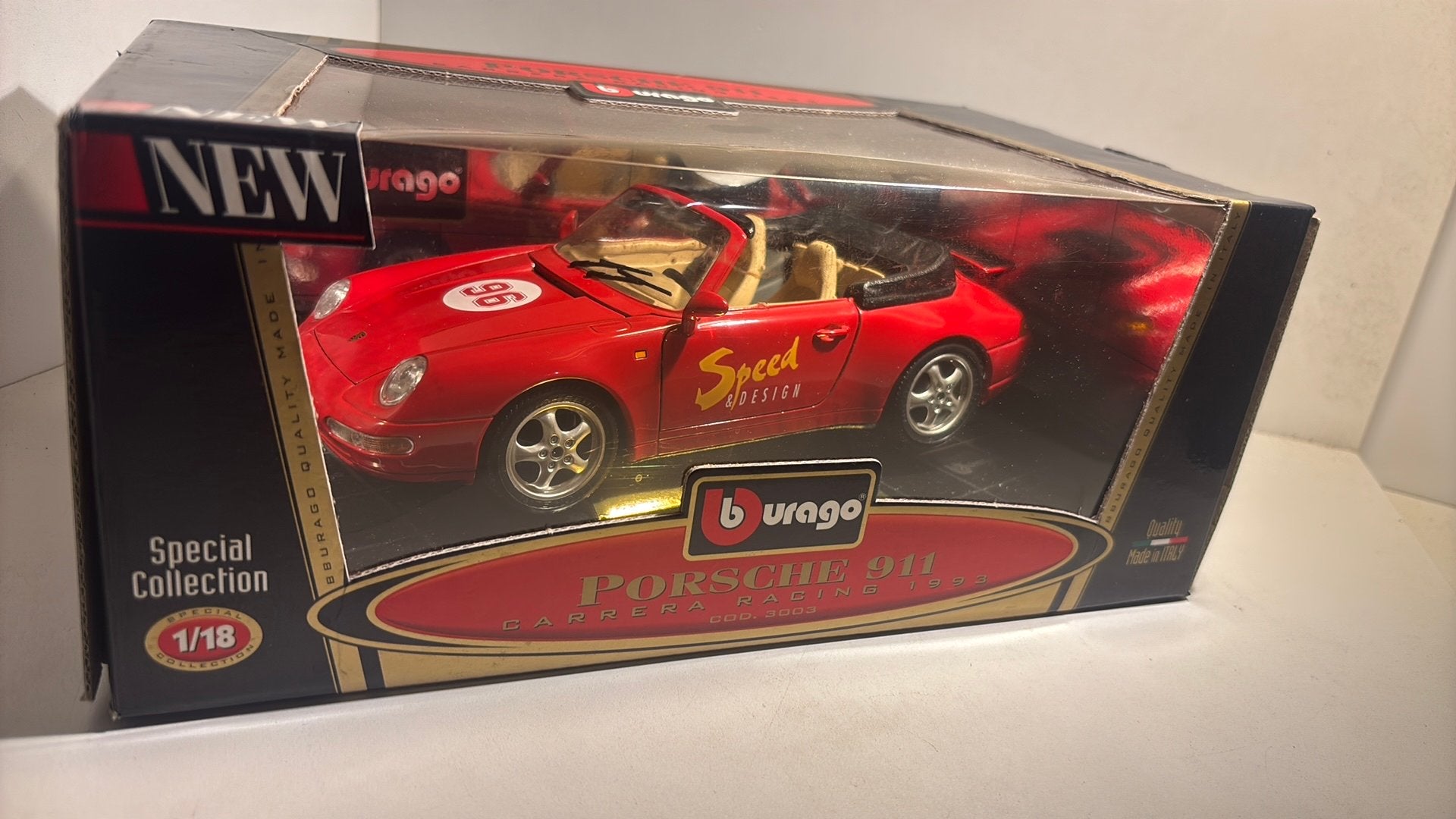 Porsche 911 carrera racing 1998 bburago 1.18, Hobby en Vrije tijd, Ophalen of Verzenden, Bburago, A, A