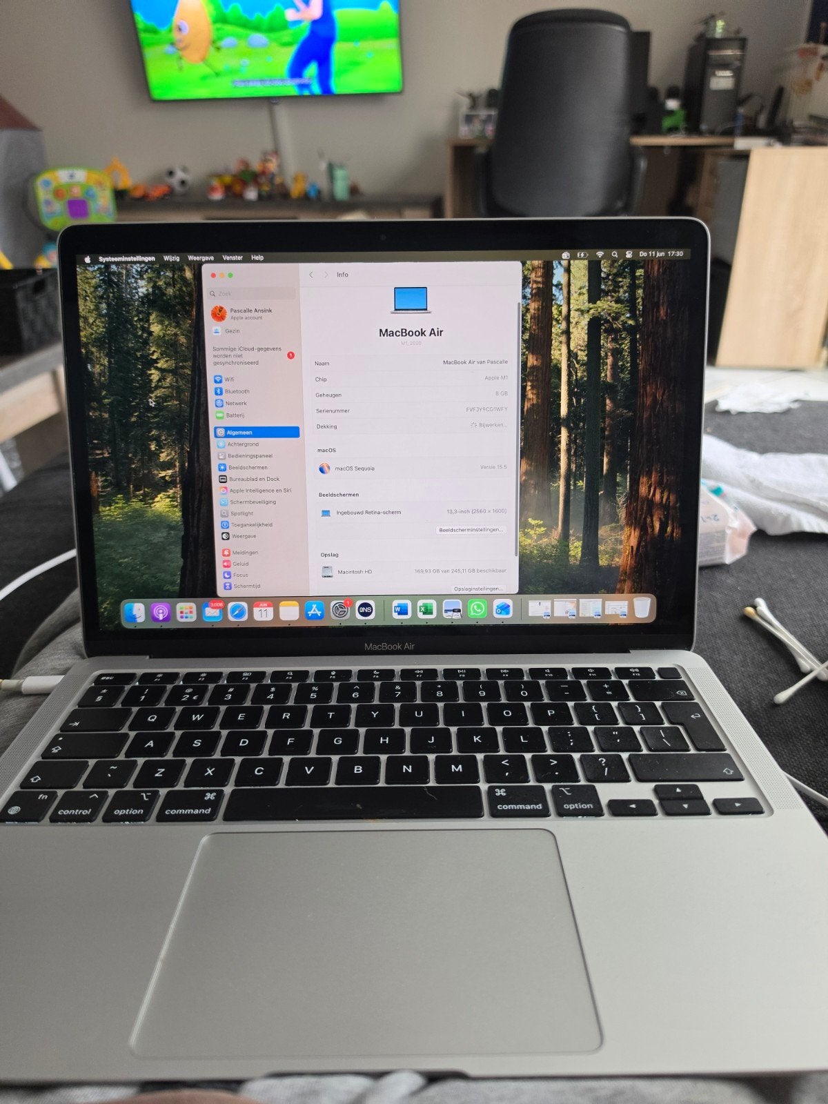 Apple MacBook Air M1 2020, 13,3 inch, Computers en Software, Apple Macbooks, Ophalen of Verzenden, Zo goed als nieuw, 13 inch
