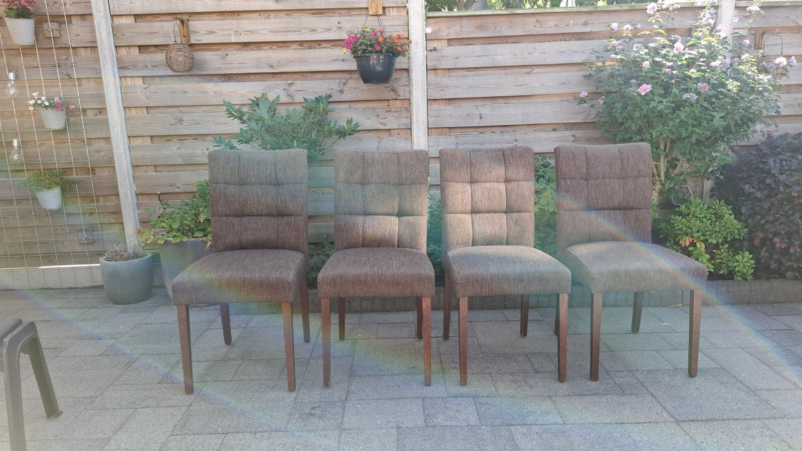 Bruine eetkamerstoelen, Huis en Inrichting, Stoelen, Ophalen, Gebruikt, Bruin, Vier