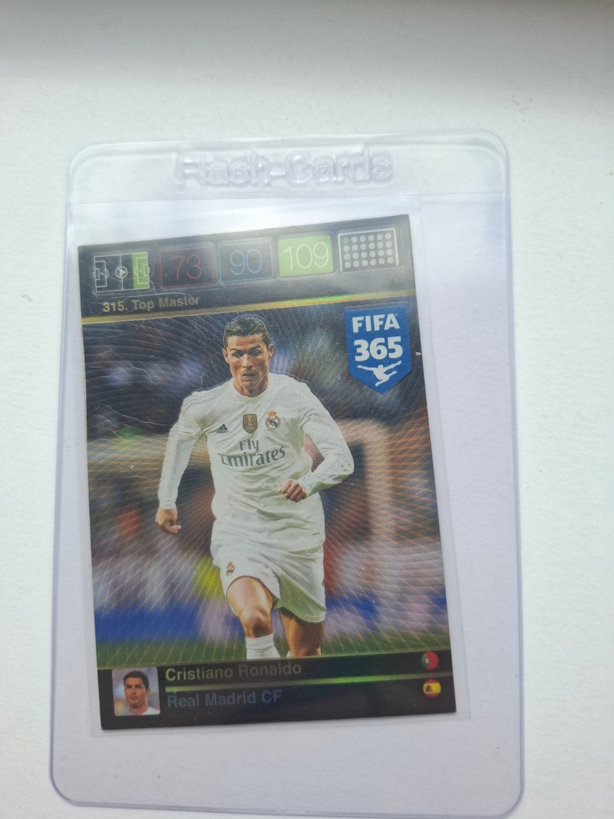 FIFA 365 Cristiano Ronaldo Flash Card Real Madrid, Ophalen of Verzenden, Zo goed als nieuw, Buitenlandse clubs, Spelerskaart