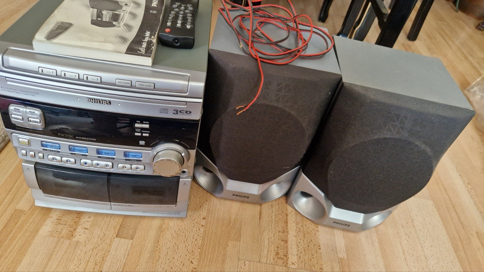 Philips FW350C/22 Mini Hifi Systeem met CD en Cassette, Ophalen of Verzenden, Gebruikt, Cassettedeck, Philips