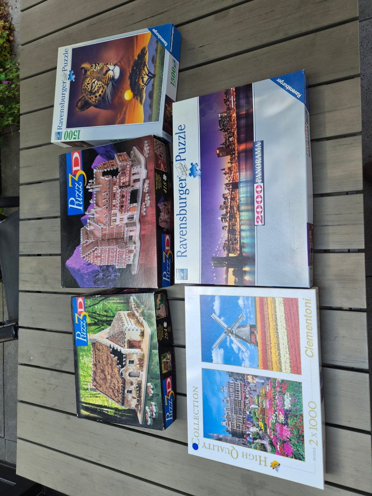 5 Puzzels: 2xPuzz3D,2x Ravensburger, 1xClementoni, Ophalen of Verzenden, 500 t/m 1500 stukjes, Zo goed als nieuw
