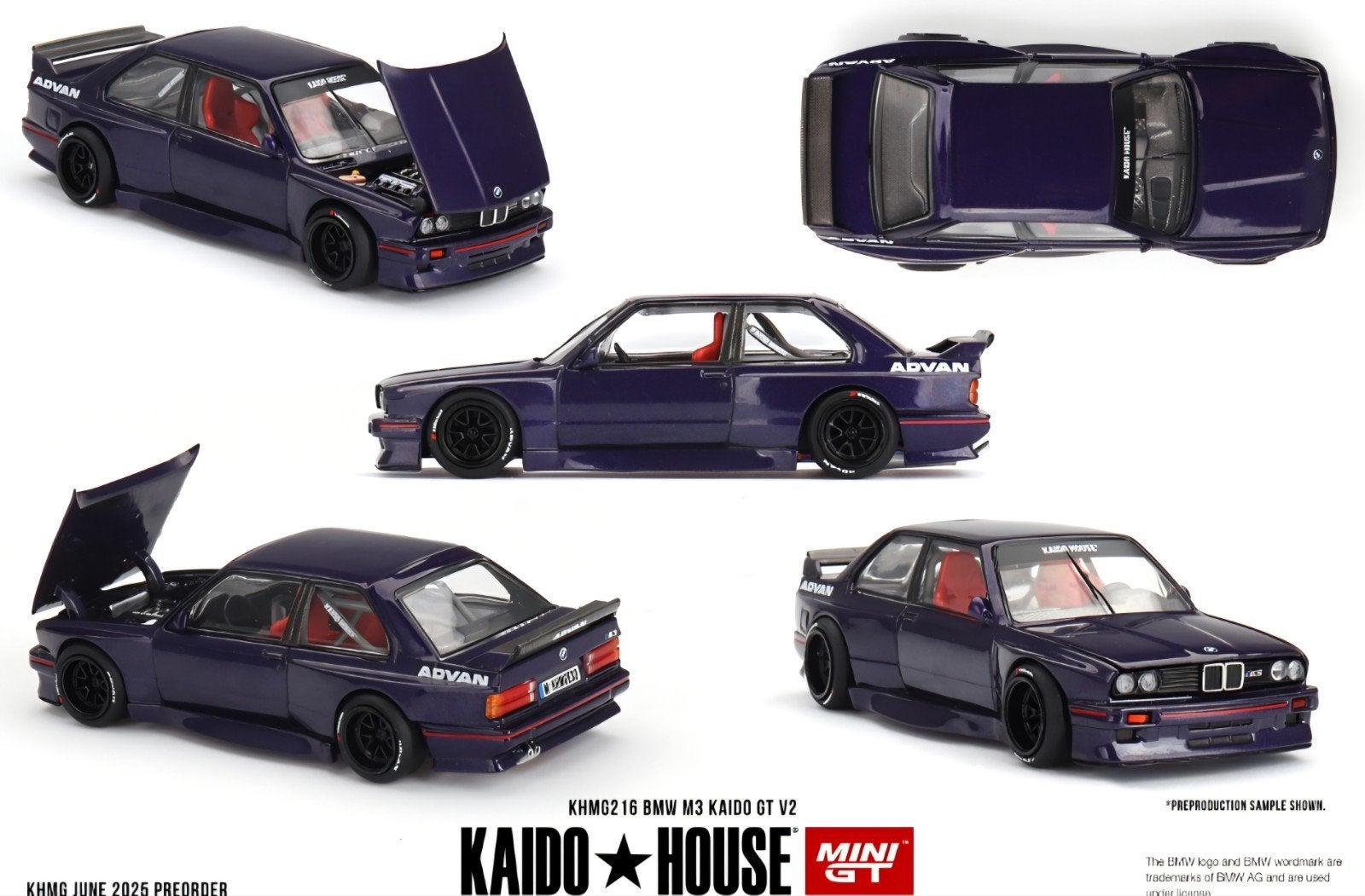 Mini Gt -1989 BMW M3 (E30) Kaido GT V2, purple
Nr:216
Luxe b, Mymodelcar@outlook.com, Auto, Ophalen of Verzenden, Mini gt