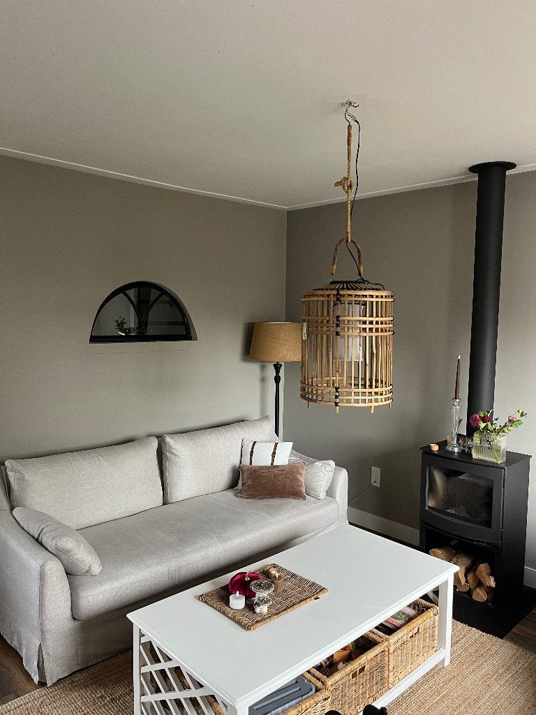 Rivièra maison hanglamp, Ophalen of Verzenden, Gebruikt, Natuurlijk materiaal, E27 (groot)