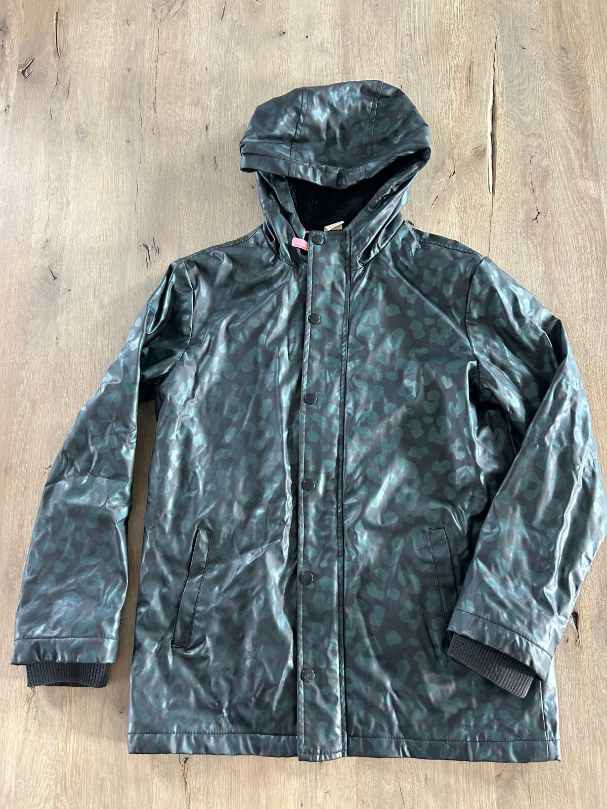 Hema winter/regenjas meisje zwart/groen maat 158-164, Ophalen of Verzenden, Gebruikt, Meisje, Jas