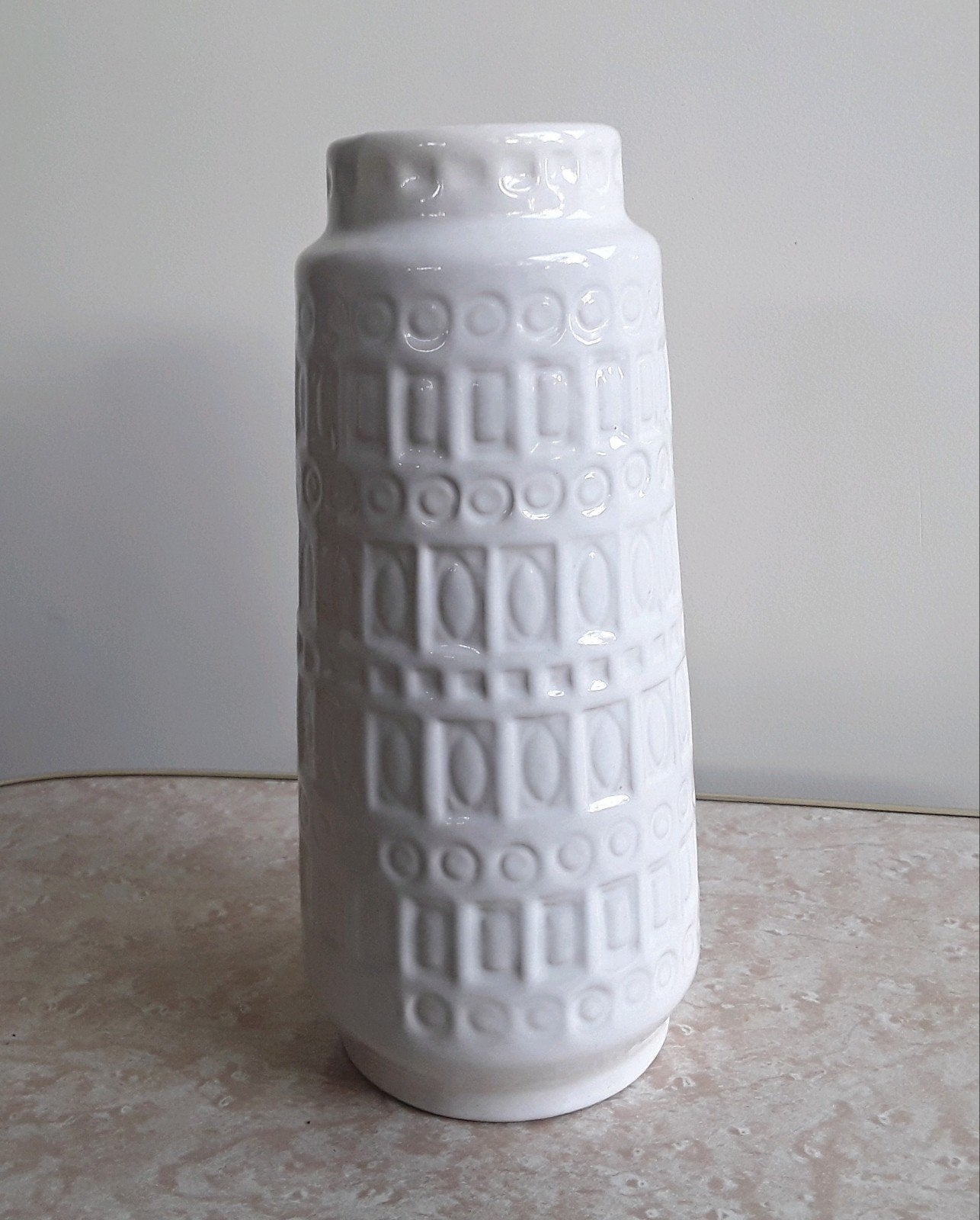 Witte West Germany vaas, 260-22, Ophalen of Verzenden, Gebruikt, Natuurlijk materiaal, 22 cm