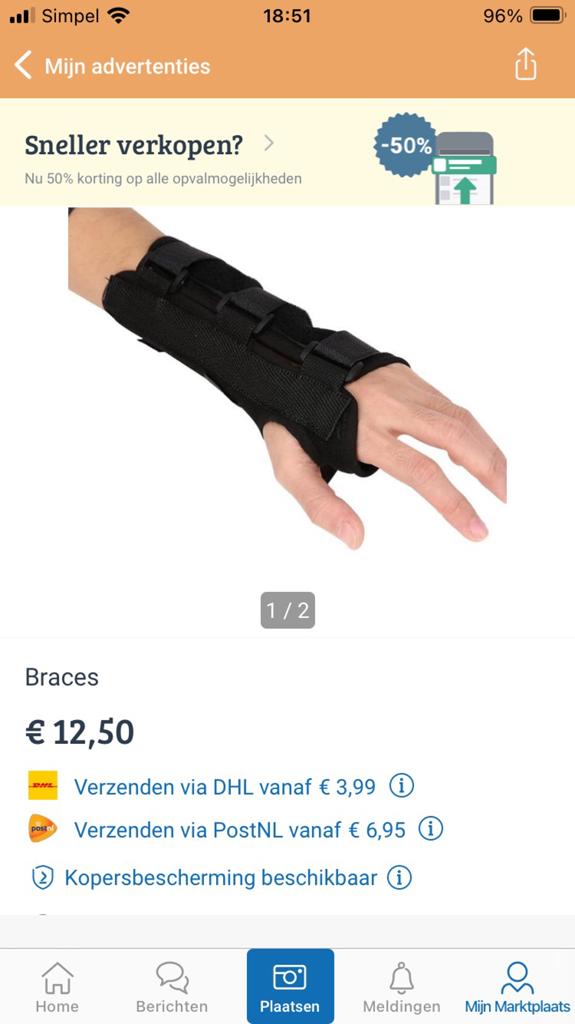 Polsbrace, Ophalen of Verzenden, Zo goed als nieuw