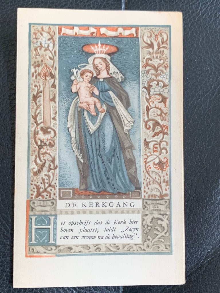 Bidprentje Kraamvrouwzegening & Engelbewaarder 1949, Verzamelen, Ophalen of Verzenden, Bidprentje