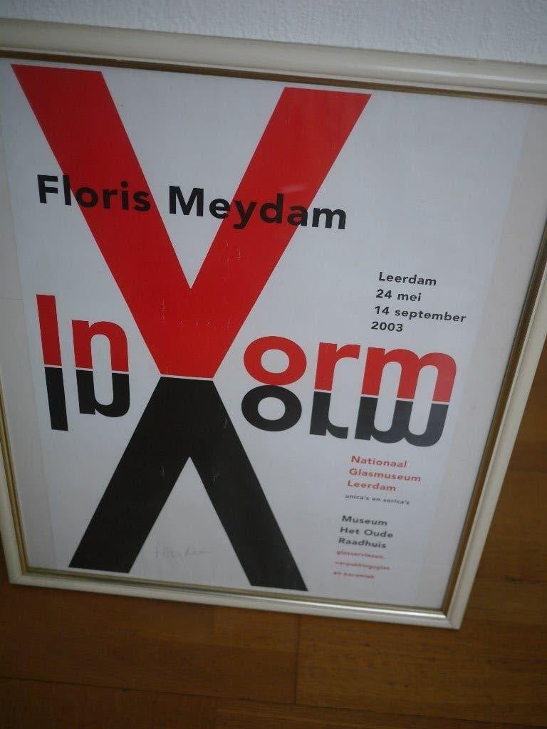 floris meydam, Leerdam ,  persoonlijk gesigneerd., Rechthoekig Staand, Met lijst, Deurposter of groter, Ophalen of Verzenden