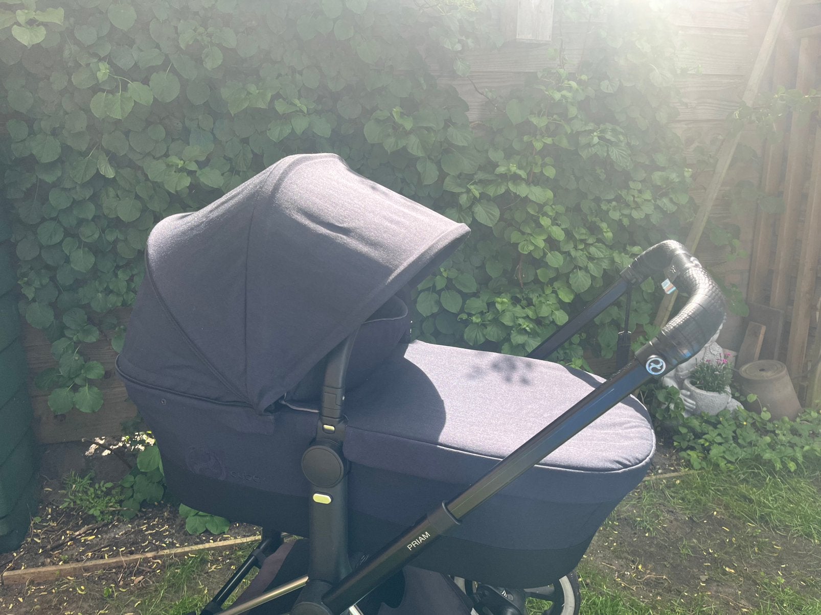 Cybex priam platinum, donkerblauw, chrome frame, baby & zit, Kinderen en Baby's, Kinderwagens en Combinaties, Zo goed als nieuw