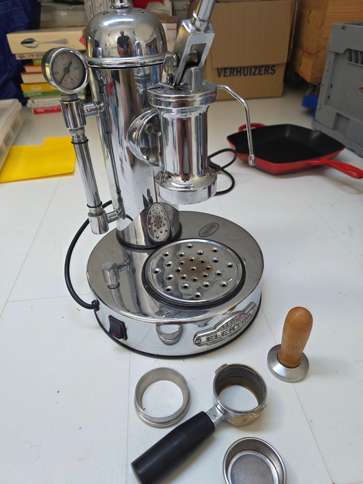 Elektra microcasa Espresso Apparaat - Handmatige Hendel, Ophalen of Verzenden, Gebruikt, Espresso apparaat