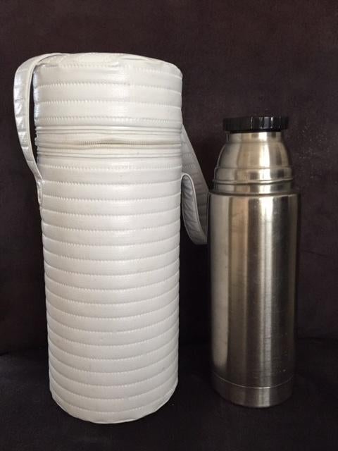 RVS thermosfles met warmhoudtas, Overige typen, Zilver, Ophalen of Verzenden, Zo goed als nieuw