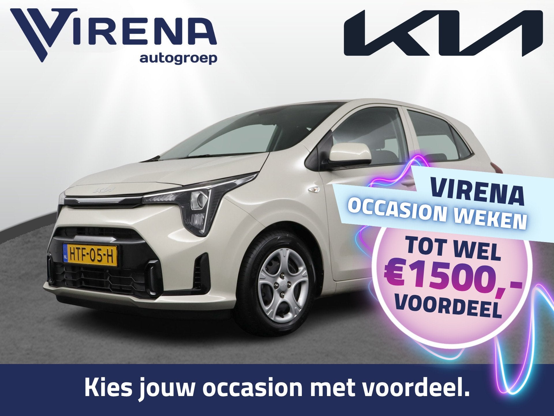 Kia Picanto 1.0 DPI DynamicLine Apple Carplay/Android Auto -, Voorwielaandrijving, Stof, 4 stoelen, Beige