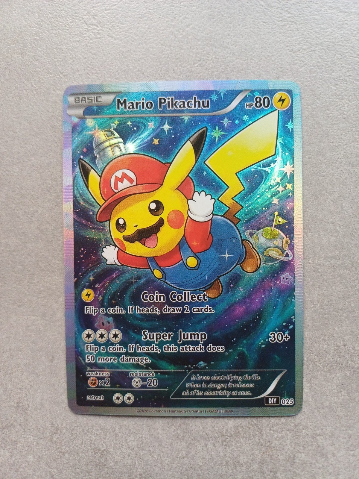 Pokémon Mario Pikachu, Ophalen of Verzenden, Losse kaart