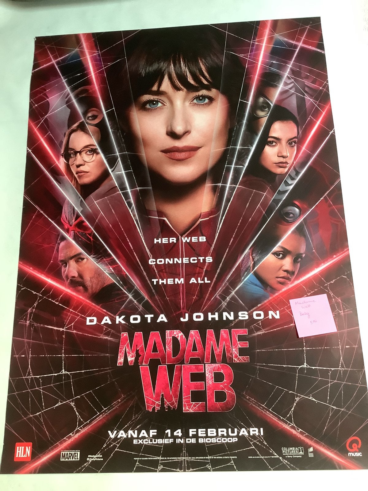 MADAME WEB   FILMPOSTER ( Belgie)   70-100 cm, Verzenden, Zo goed als nieuw, Deurposter of groter, Film en Tv
