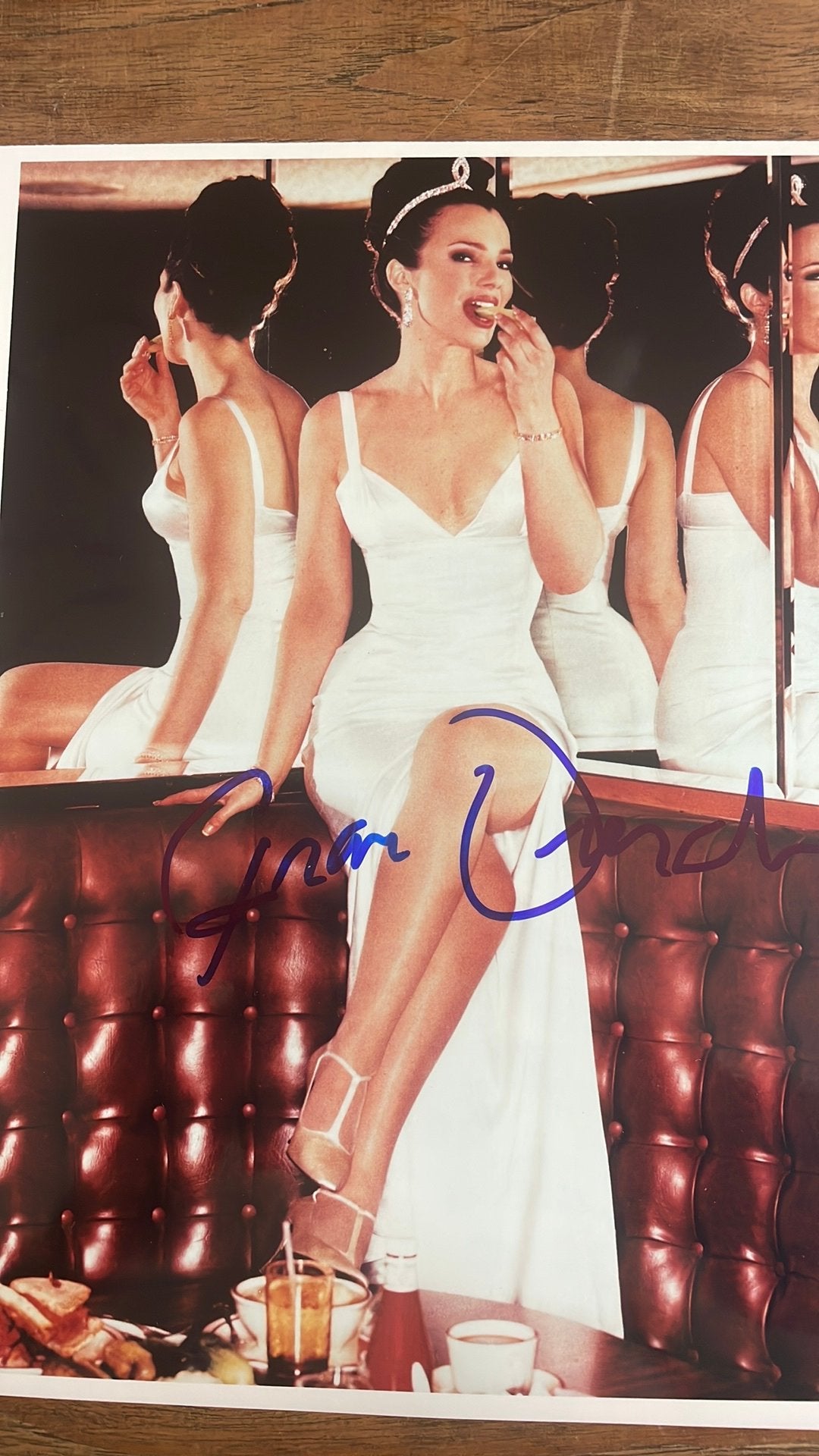 Gesigneerde foto Fran Drescher (The Nanny) met COA, Ophalen of Verzenden, Zo goed als nieuw, Foto of Kaart, Gesigneerd