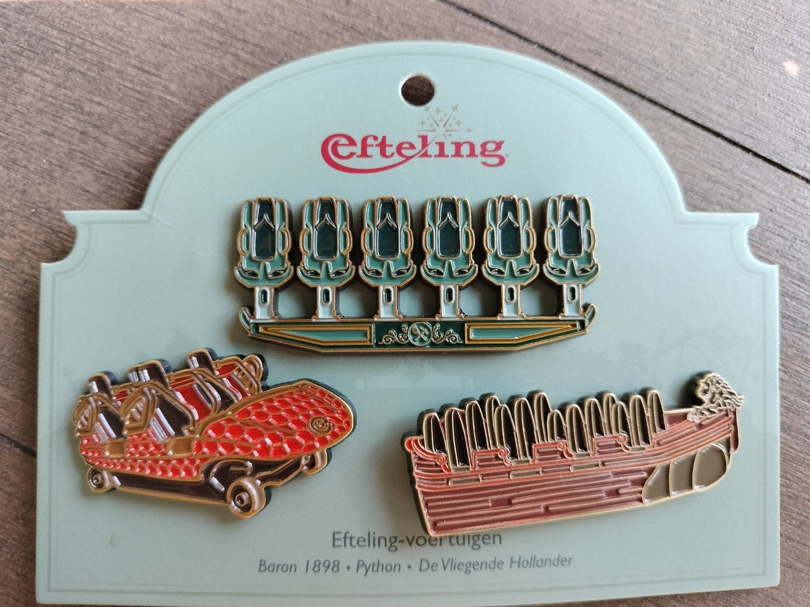 Efteling pin: Serie Efteling voertuigen (achtbanen), Verzenden, Nieuw, Button of Speldje
