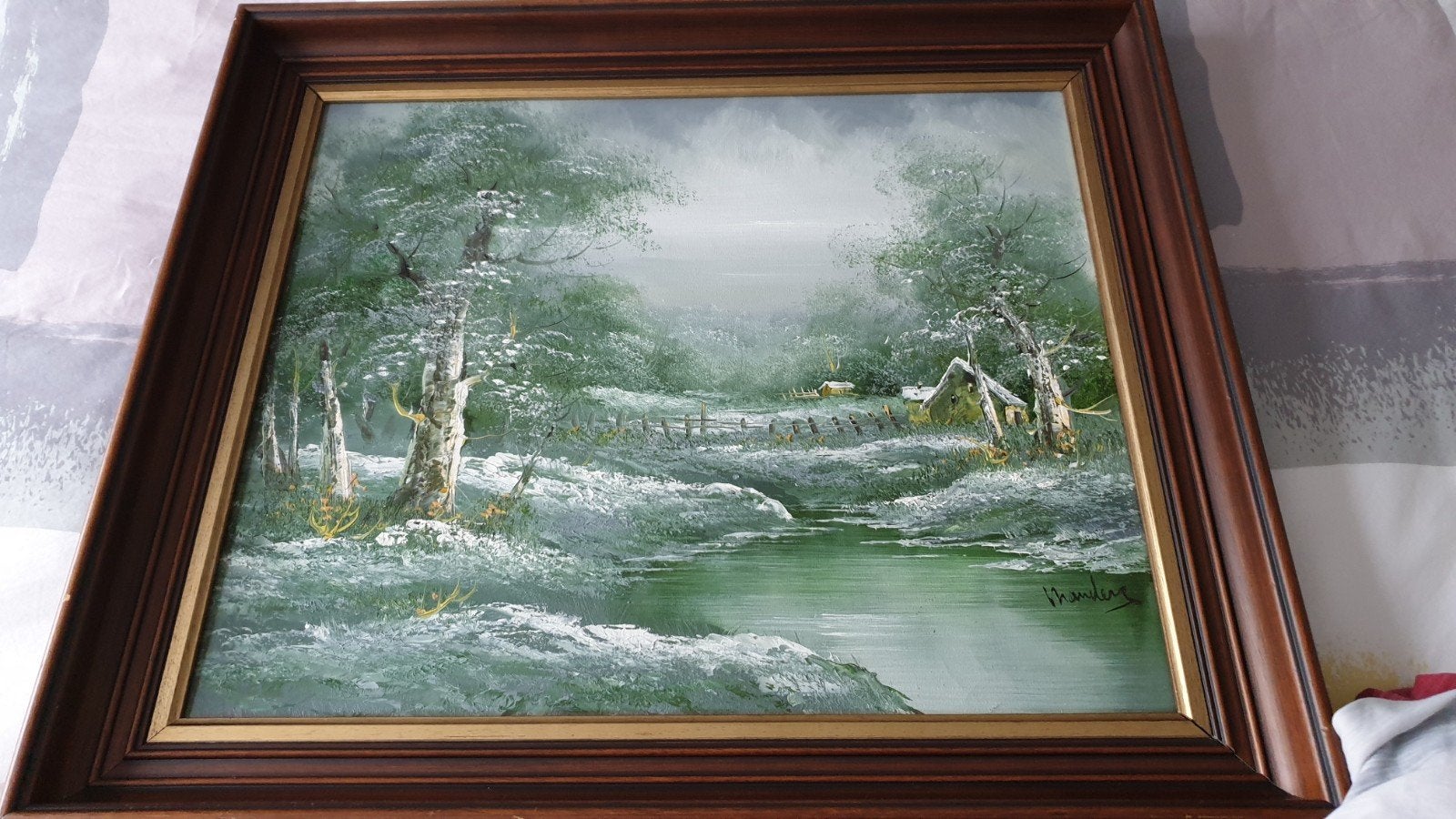 Ingelijst schilderij 63x73 cm van de schilder Manders, Ophalen